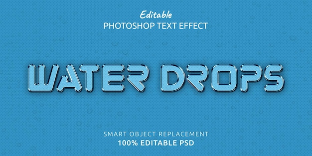 Water drops Photoshop Text Effect