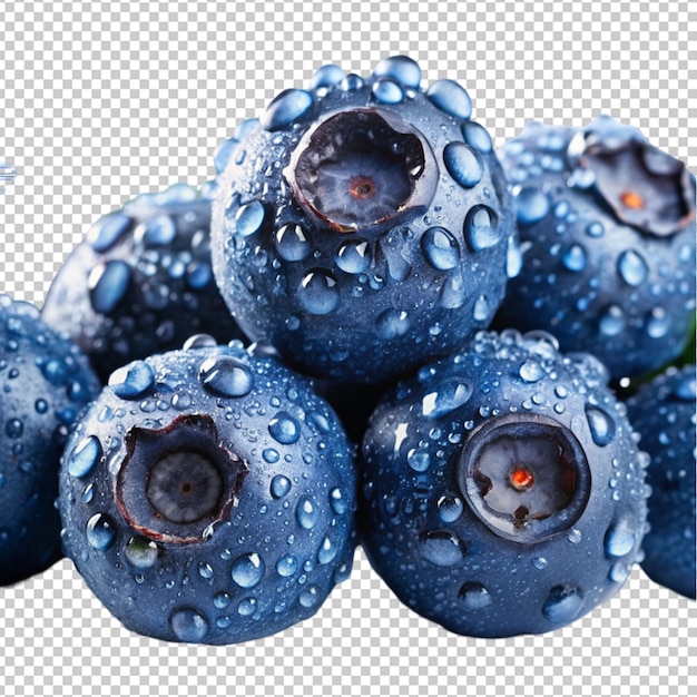 PSD water drops shines on blueberry