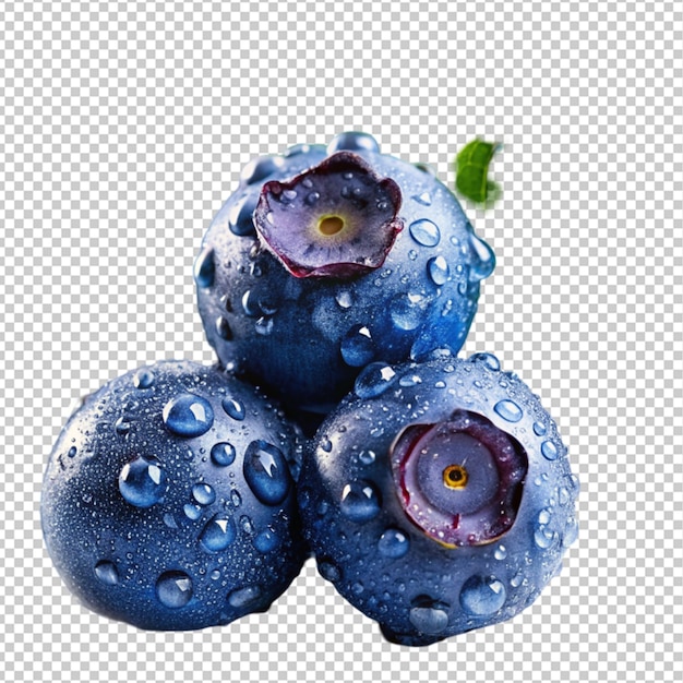 PSD water drops shines on blueberry