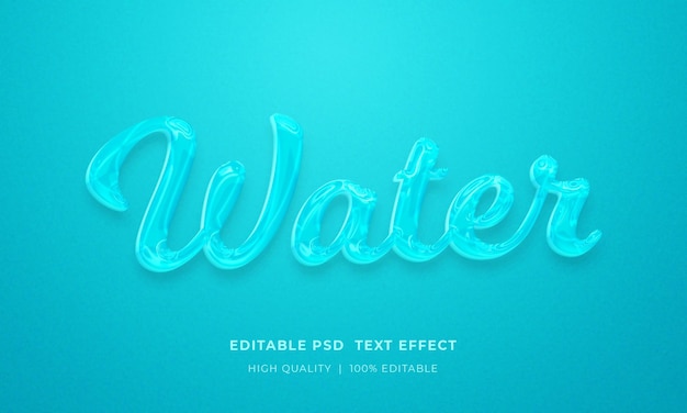 Water Editable 3d Bold Text Style Effect Mockup Template