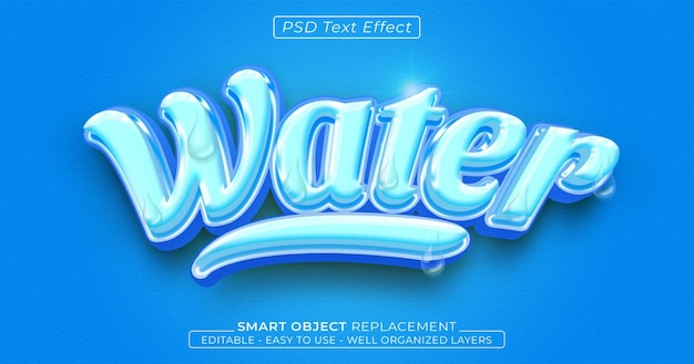 Water glossy editable 3D style text effect