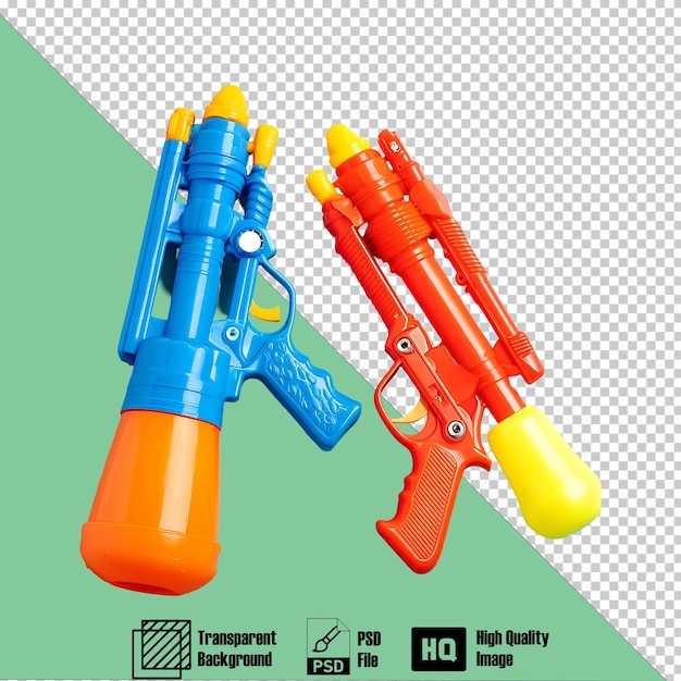 PSD water guns isolated on transparent background