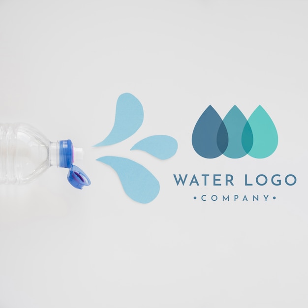 Water logo mockup on copyspace