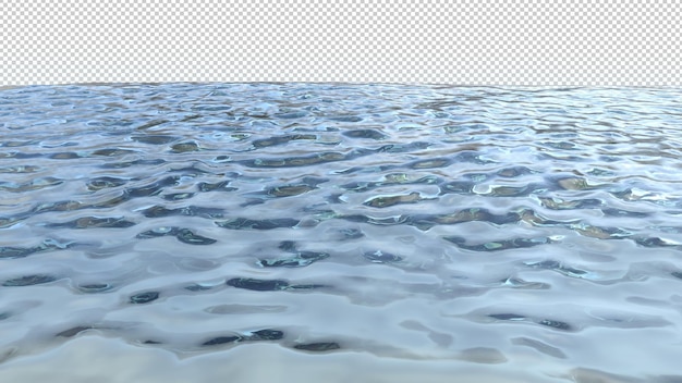 Water ripples surface isolated 3d render