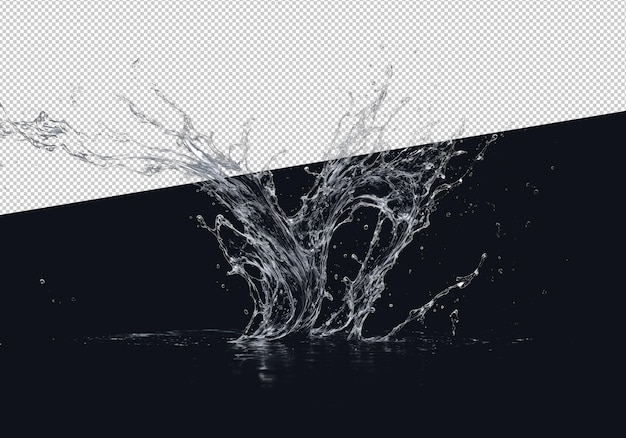 Water splash in black background