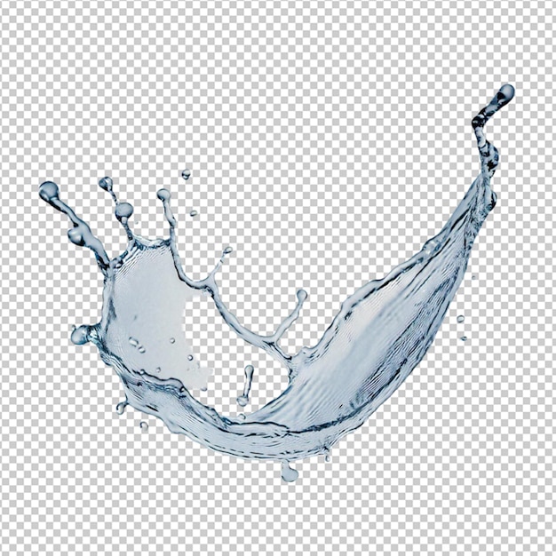 Water Splash Over pic isolated on transparent background