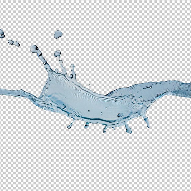 PSD water splash over pic isolated on transparent background