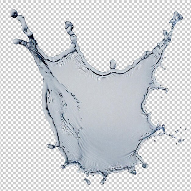 PSD water splash over pic isolated on transparent background