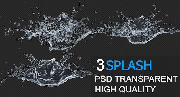 Water splash with droplets pack design isolated design