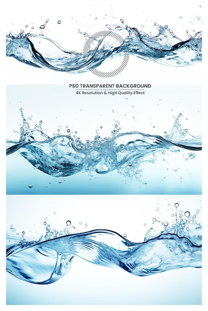 water splashes water concepts pure natural water waves healthy drink concept Transparent background