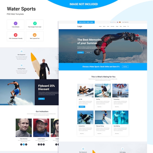 Water sports website template