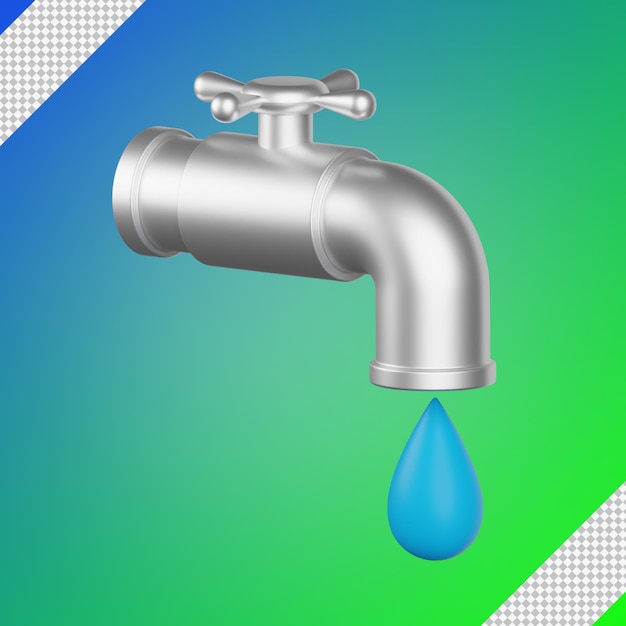 Water tap 3d illustration