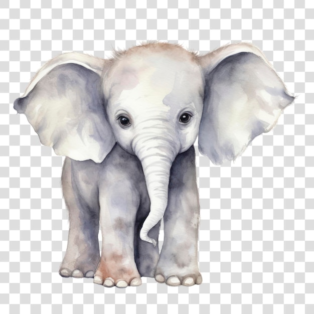 PSD watercolor baby elephant illustration