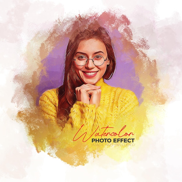 Watercolor brush photo effect Photoshop