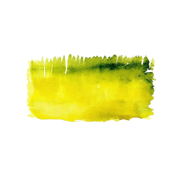 Watercolor brush stroke Yellow watercolor background isolated on white background