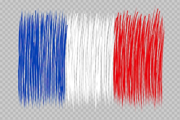 PSD watercolor brush strokes flag france transparent background france brush watercolour flag design