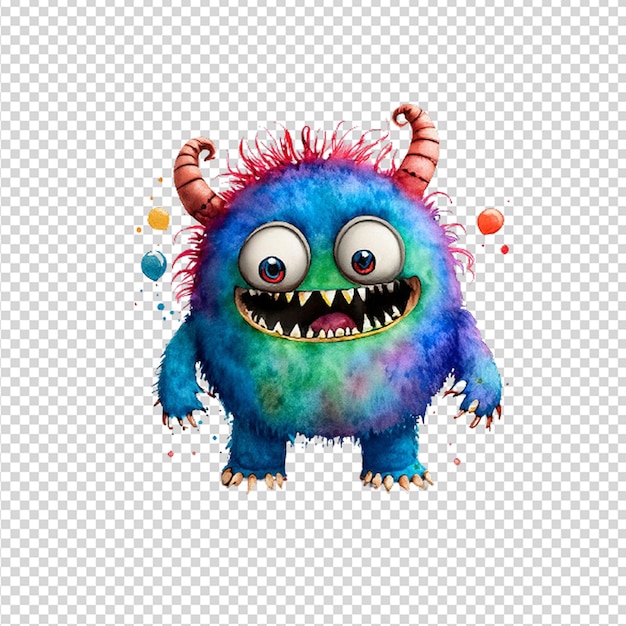 watercolor cute baby monster clipart png