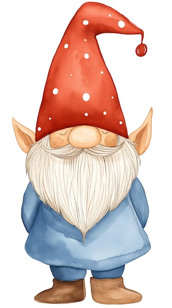 PSD watercolor cute gnome