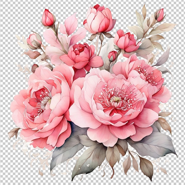 Watercolor Deferent Floral Flower Bouquet Design