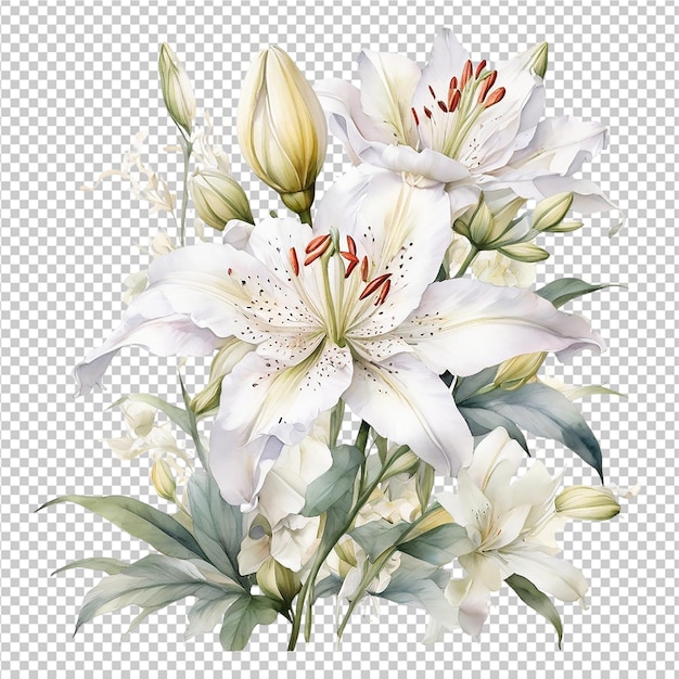 Watercolor Deferent Floral Flower Bouquet Design