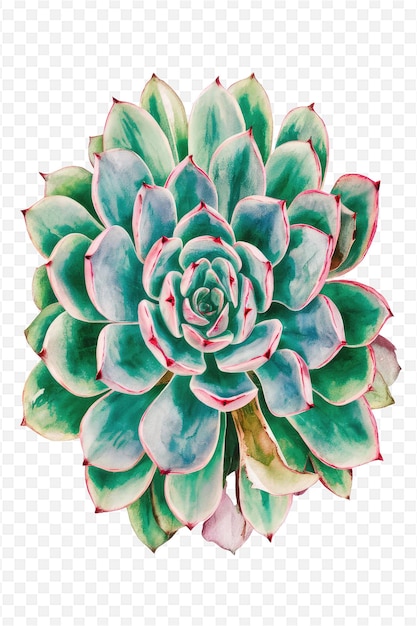 a watercolor drawing of a flower with a green leaves