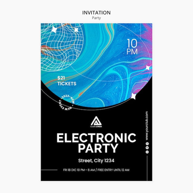 Watercolor electronic party invitation