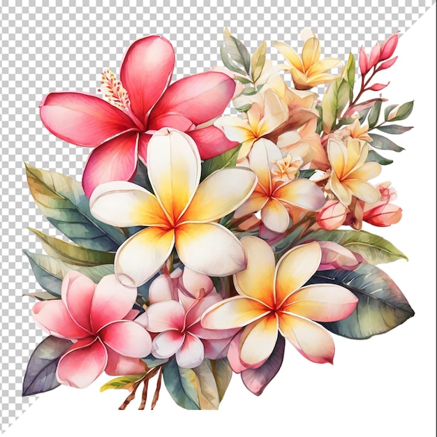 Watercolor floral bouquet Isolated on colorful background