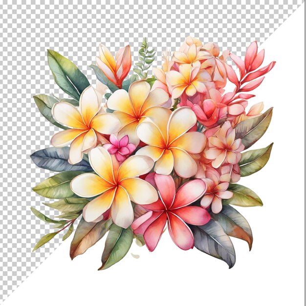 Watercolor floral bouquet Isolated on colorful background