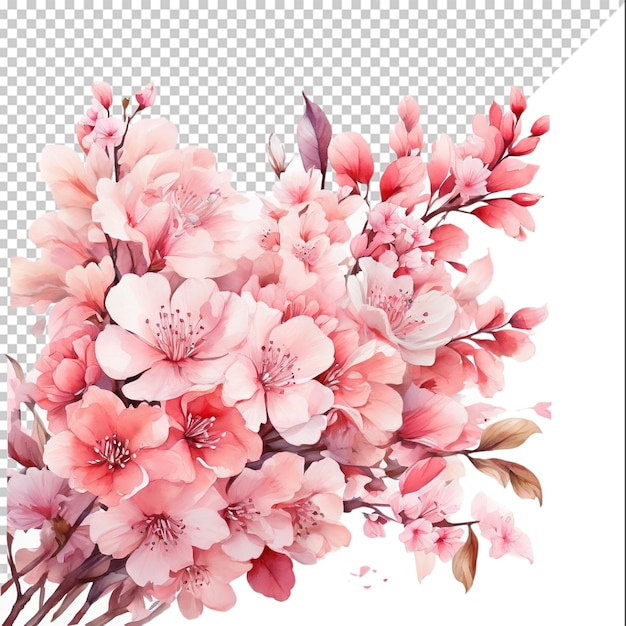 Watercolor floral bouquet Isolated on colorful background