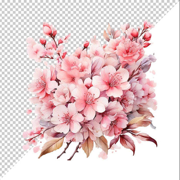 Watercolor floral bouquet Isolated on colorful background