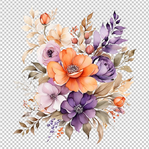 Watercolor Floral Flower Bouquet Design