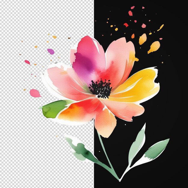 Watercolor floral illustration with vibrant colors for wedding stationary greetings wallpapers fashion transparent background