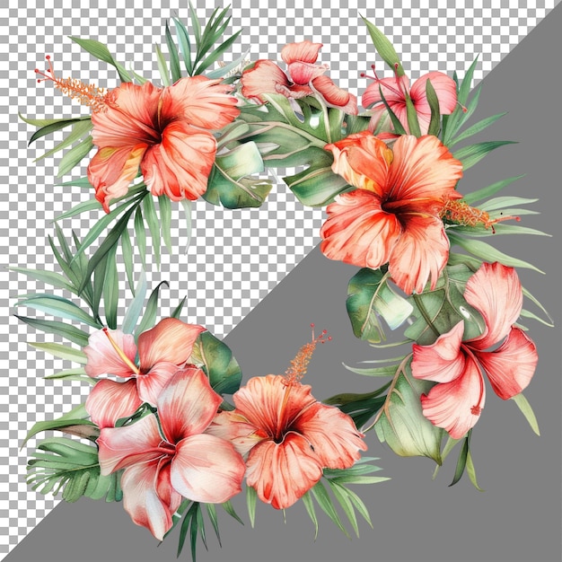 watercolor floral wreath no background