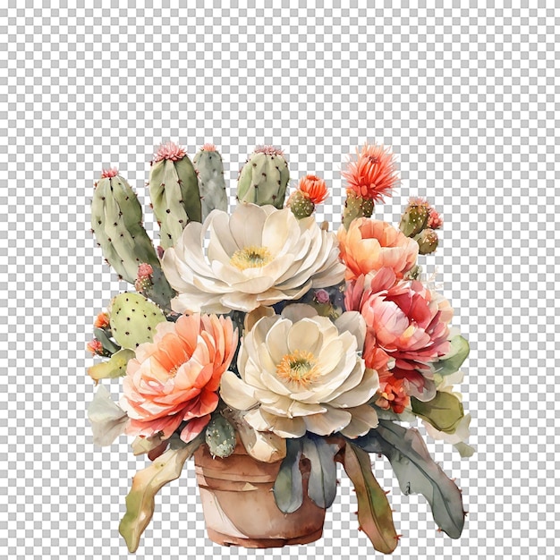 PSD watercolor flower bouquet