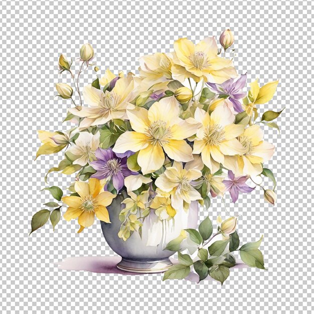 PSD watercolor flower bouquet