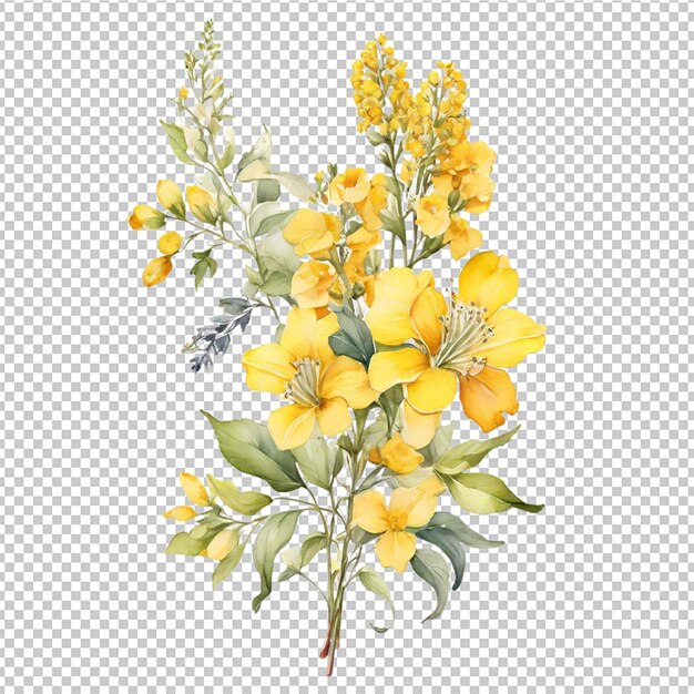 PSD watercolor flower bouquet