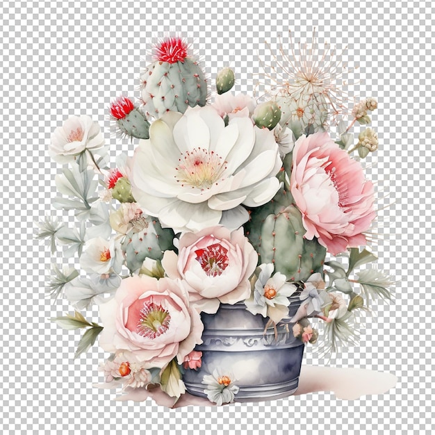 PSD watercolor flower bouquet