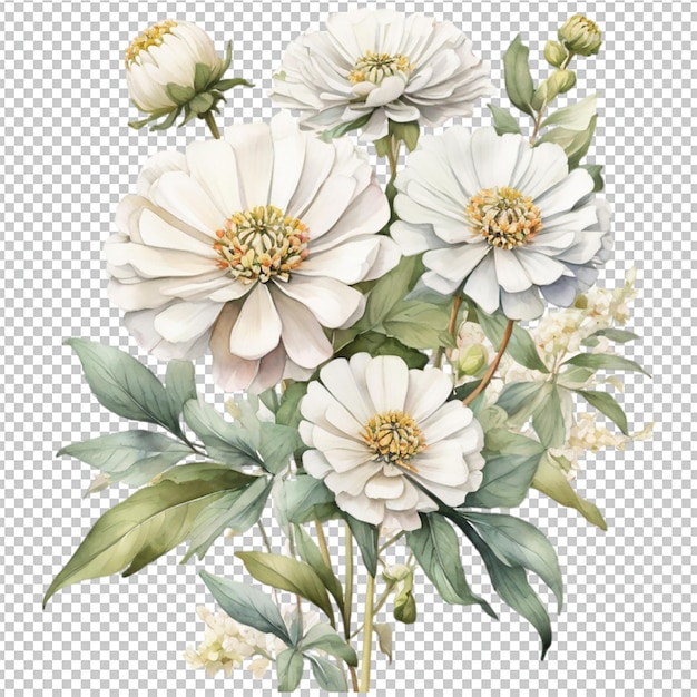 PSD watercolor flower bouquet