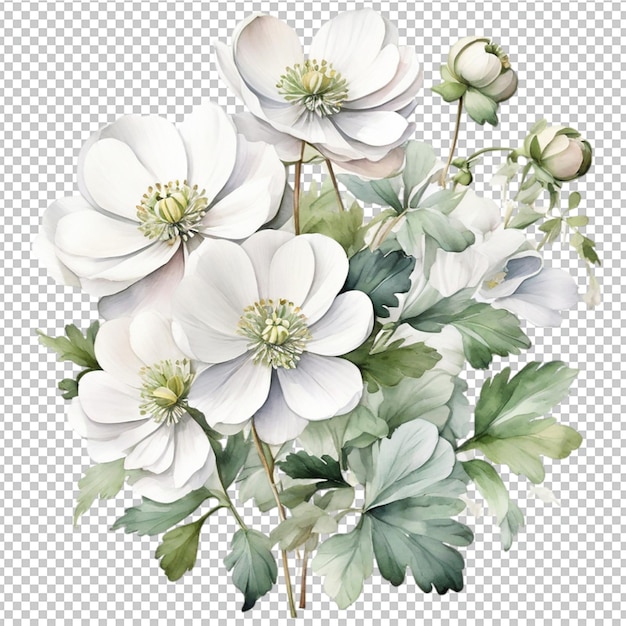 PSD watercolor flower bouquet