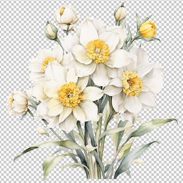 PSD watercolor flower bouquet