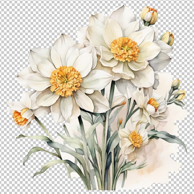 PSD watercolor flower bouquet