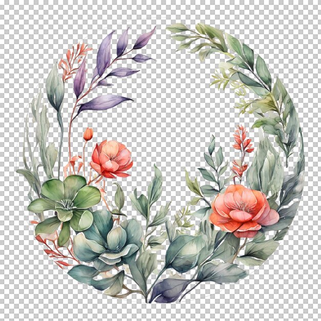 Watercolor flower Round