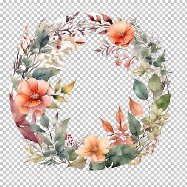 Watercolor flower Round