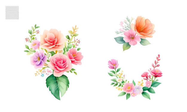 Watercolor Flower Set Realistic Illustrations for Simple and Elegant Bridal Designs