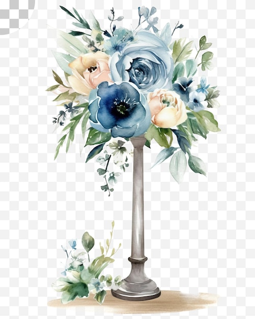 Watercolor flowers on a stand - watercolor flowers png, transparent png