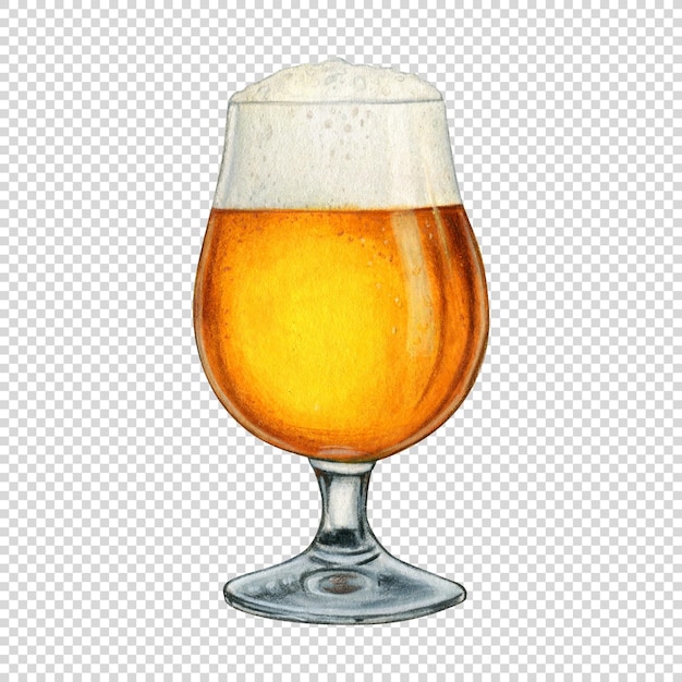 PSD watercolor hand drawn realistic glasses of beer