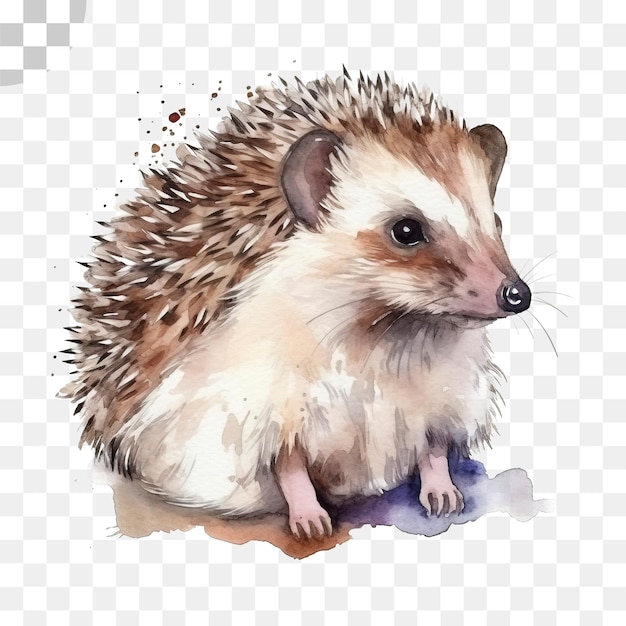 PSD watercolor illustration of a hedgehog png - hedgehog png download