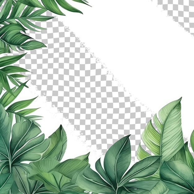 Watercolor illustration of plants on transparent background for banner or invitation