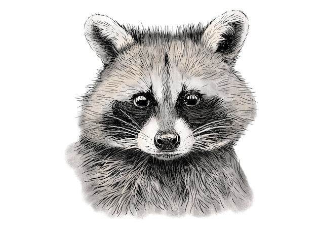 PSD watercolor illustration of a raccoon