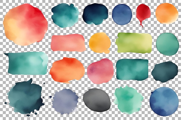 Watercolor Ink Brush Collection on transparent background